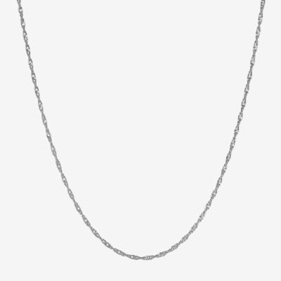 Made Italy Sterling Silver Solid Singapore Chain Necklace