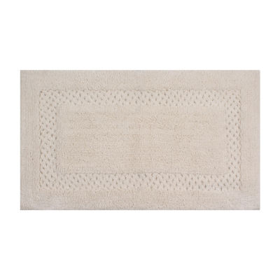 Home Weavers Inc Classy Bathmat Collection 21 in. x 34 in. Beige Cotton Bath Rug, Linen