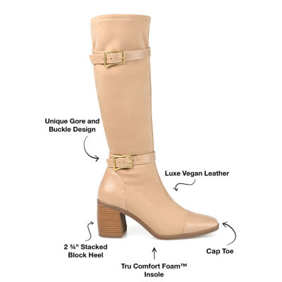 Journee Collection Womens Gaibree Wide Calf Stacked Heel Riding Boots
