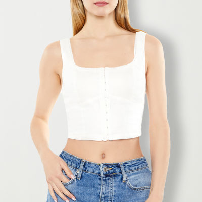 Forever 21 Corsette Tank Womens Square Neck Sleeveless Crop Top Juniors