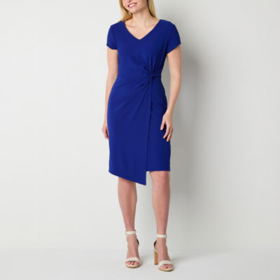 Connected Apparel Womens Short Sleeve Sheath Dress