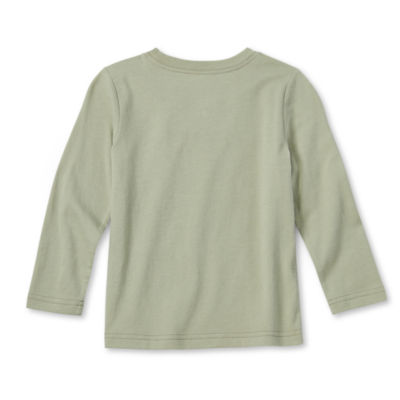 Okie Dokie Toddler & Little Boys Crew Neck Long Sleeve Regular Fit Graphic T-Shirt