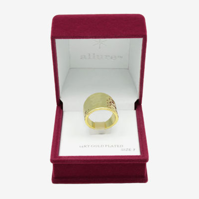 Sparkle Allure Womens 6.5MM 14K Gold Over Brass Band