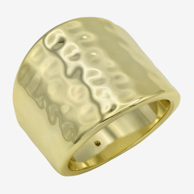 Sparkle Allure Womens 6.5MM 14K Gold Over Brass Band