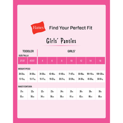 Hanes Originals Ultimate Little & Big Girls 6 Pack SuperSoft Hipster Panty