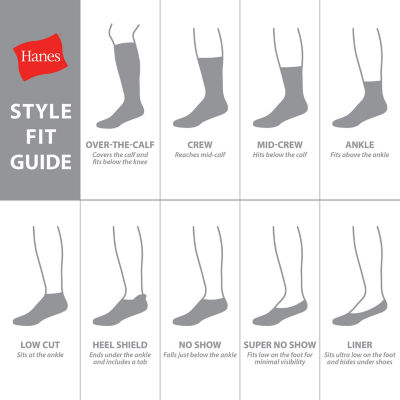 Hanes Ultimate Mens Multi-Pack 6 Pair Low Cut Socks