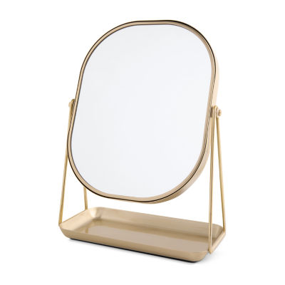 Pink Sky Double Sided Desktop With Tray Rectangular Vanity Mirror