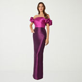 Premier Amour Womens Short Sleeve Evening Gown