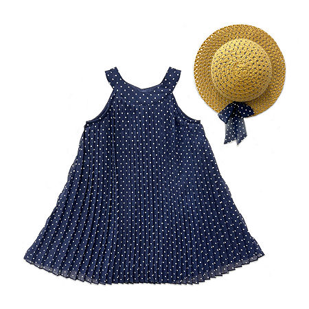 Blueberi Boulevard Toddler Girls Sleeveless A-Line Dress, 2t, Blue