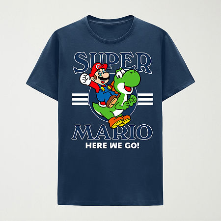 Mens Crew Neck Short Sleeve Classic Fit Big and Tall Graphic T-Shirt, 5x-large, Blue