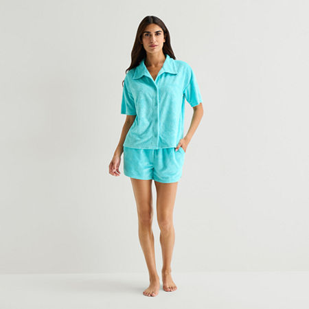 Sleep Chic Womens Short Sleeve Pajama Sets