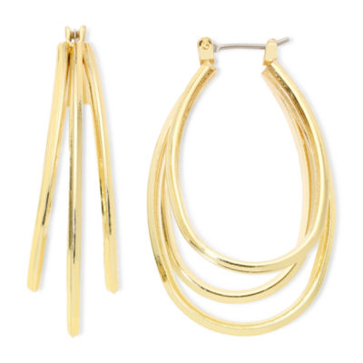Liz Claiborne® Gold-Tone Layered Oval Hoop Earrings