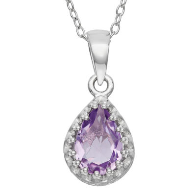 Genuine Amethyst Sterling Silver Pendant