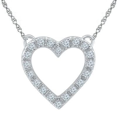 Womens / CT. T.W. Mined White Diamond 10K Gold Heart Pendant Necklace