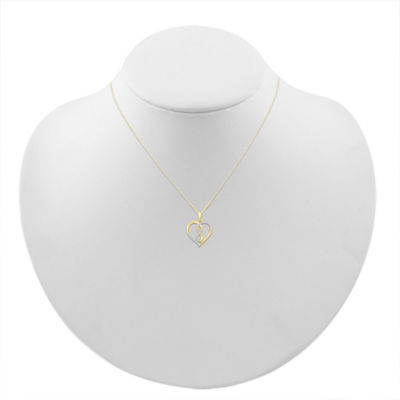 Womens / CT. T.W. Natural White Diamond 10K Gold Heart Pendant Necklaces