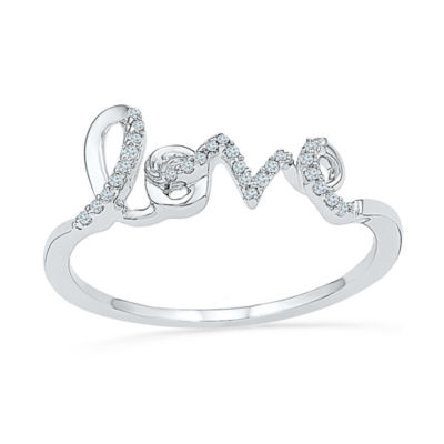 Womens Diamond Accent Natural White Diamond Sterling Silver Cocktail Ring