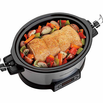 Hamilton Beach Stovetop Sear and Cook 6 qt. Stainless Steel Slow Cooker Silver