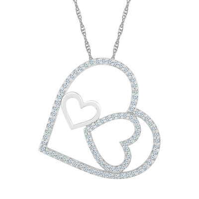 Womens / CT. T.W. Mined White Diamond 10K Gold Heart Pendant Necklace