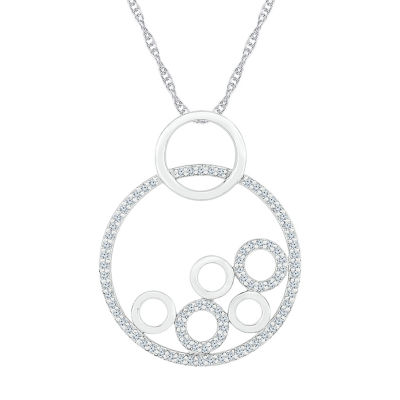 Womens / CT. T.W. Natural White Diamond 10K Gold Circle Pendant Necklace