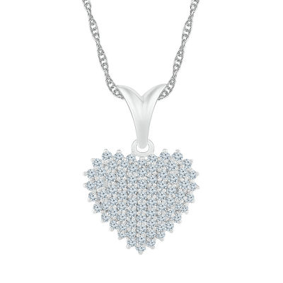 Womens / CT. T.W. Mined White Diamond 10K Gold Heart Pendant Necklace