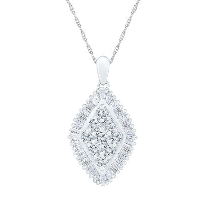 Womens / CT. T.W. Natural White Diamond 10K White Gold Pendant Necklace