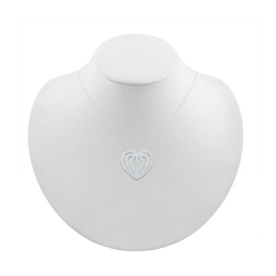 Womens CT. T.W. Natural White Diamond 10K Gold Heart 18 Inch Pendant Necklace