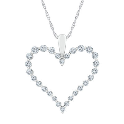 Womens / CT. T.W. Natural White Diamond 10K Gold Heart Pendant Necklace