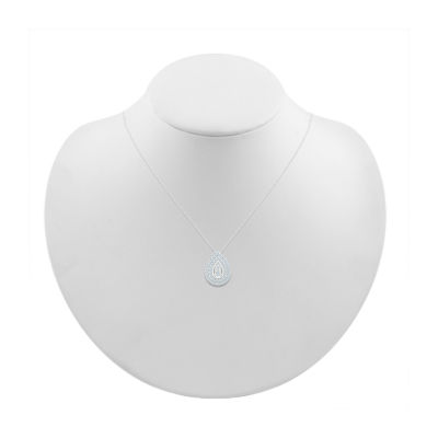 Teardrop Womens / CT. T.W. Mined White Diamond 10K White Gold Pear Pendant Necklace