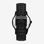 Relic By Fossil Mens Multi-Function Black Leather Strap Watch Zr15999