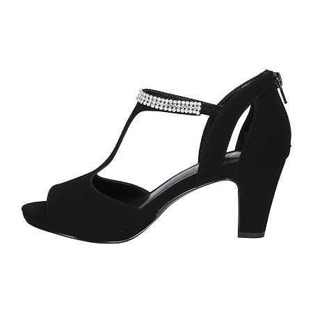 Easy Street Womens Flash Heeled Sandals, 10 Medium, Black