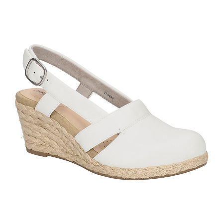 Easy Street Womens Stargaze Wedge Sandals, 9 Medium, White