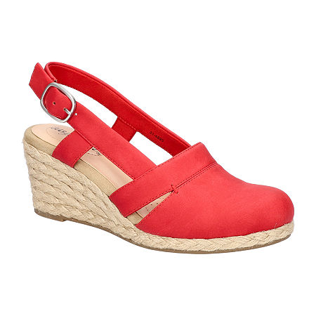 Easy Street Womens Stargaze Wedge Sandals, 7 Medium, Red