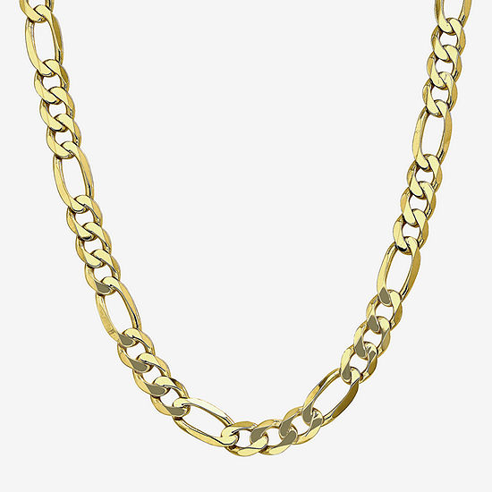 10K Gold 22 Inch Solid Figaro Chain Necklace