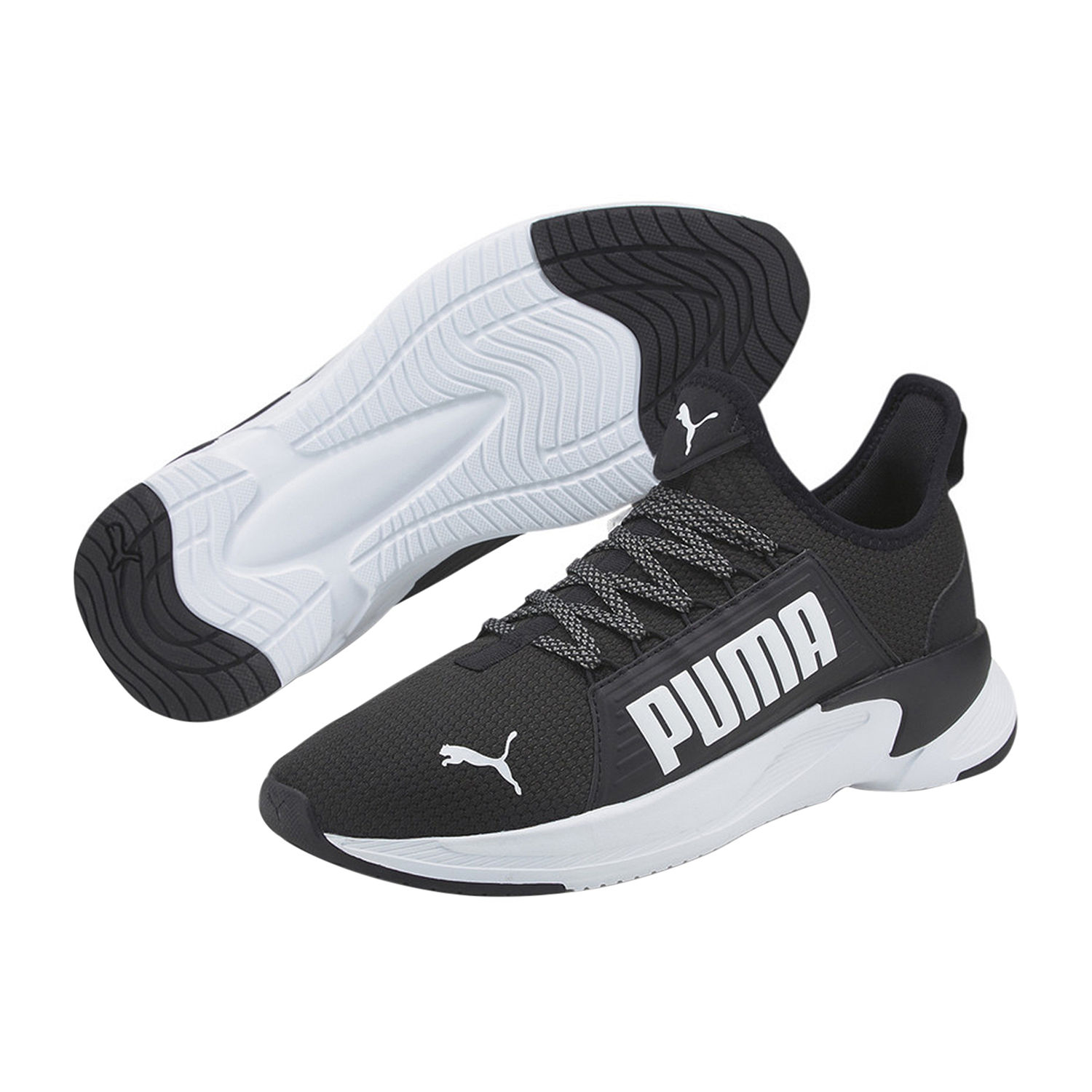 PUMA Softride Premier Mens Running Shoes, Color: Black White - JCPenney