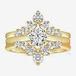 Womens 1 CT. T.W. Genuine White Diamond 14K Gold Wedding Ring Guard