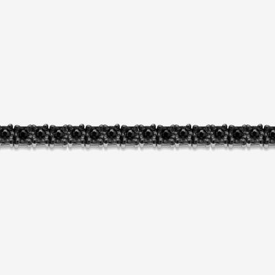 1 CT. T.W. Natural Black Diamond 10K White Gold 8 1/2 Inch Tennis Bracelet