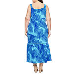 Liz Claiborne Sleeveless Floral A-Line Dress Plus