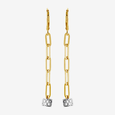 Paris 1901 By Charles Garnier White Cubic Zirconia 18K Gold Over Silver Drop Earrings