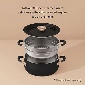 T-Fal 3 Quart Stainless Saucepan with Steamer Insert and Lid