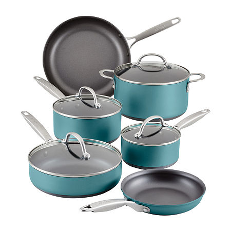 Anolon Achieve Hard Anodized 10-pc. Cookware Set, One Size, Blue