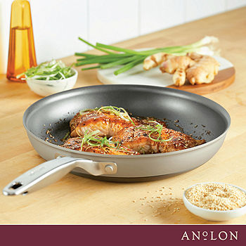 Anolon Achieve 12 Nonstick Hard Anodized Frying Pan Cream : Target