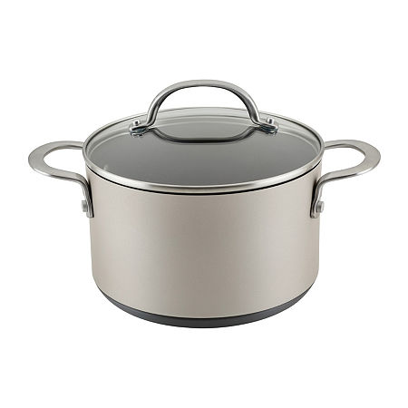 Anolon Achieve Hard Anodized 4-qt. Saucepot With Lid, One Size, Silver