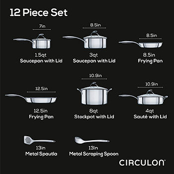 Circulon Clad Stainless Steel Frying Pans/Skillet Set with Hybrid