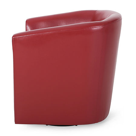 Daymian Curved Slope Arm Chair, One Size, Red