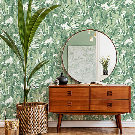 Tempaper Tropical Peel & Stick Wallpaper, One Size, Green