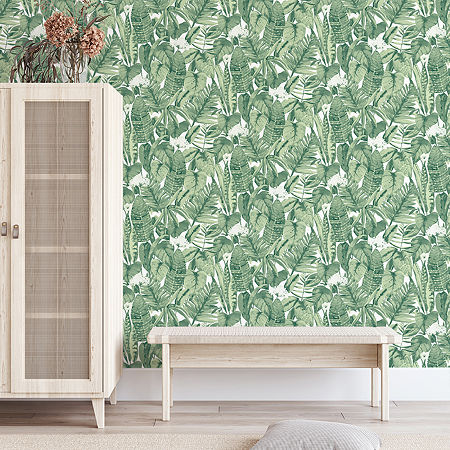 Tempaper Tropical Peel & Stick Wallpaper, One Size, Green