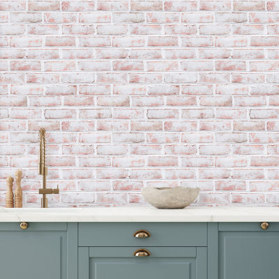Tempaper White Washed Brick Peel & Stick Wallpaper WB15016, Color