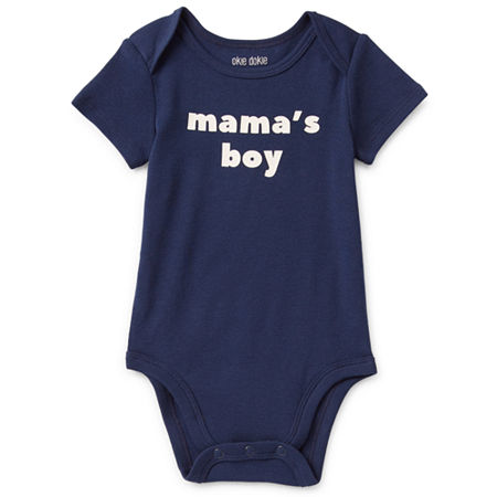 Okie Dokie Baby Boys Short Sleeve Bodysuit, 24 Months, Blue