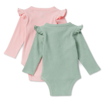 Okie Dokie Baby Girls 2-pc. Crew Neck Long Sleeve Bodysuit