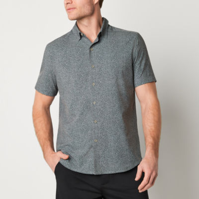 Stylus Mens Moisture Wicking Regular Fit Short Sleeve ButtonDown Shirt